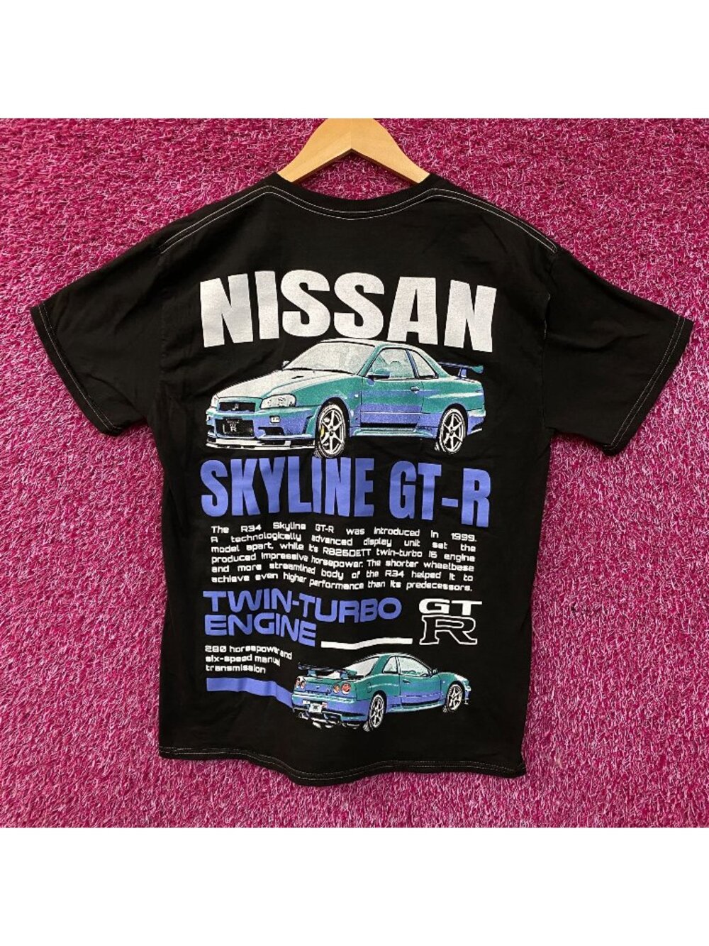 Nissan Skyline GT-R R34 Graphic T-Shirt Small